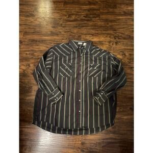 ELY PLAINS Men BIG MAN Stripe Pearl Snap Long-Sleeve Button-Up Western Shirt 2X